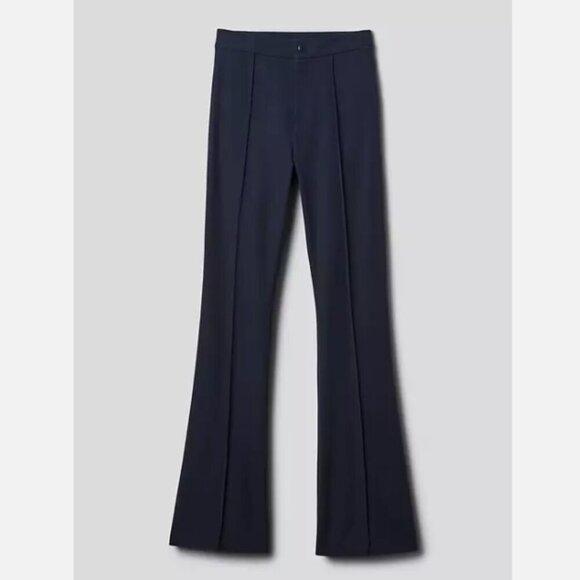 GAP High Rise Flare Pintuck Pleat Stretch Pants Navy Blue 10 PETITE RT$80 NWT - Picture 10 of 16